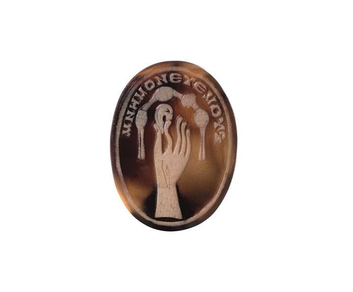 Cameo Engraved with a Hand Holding an Earlobe